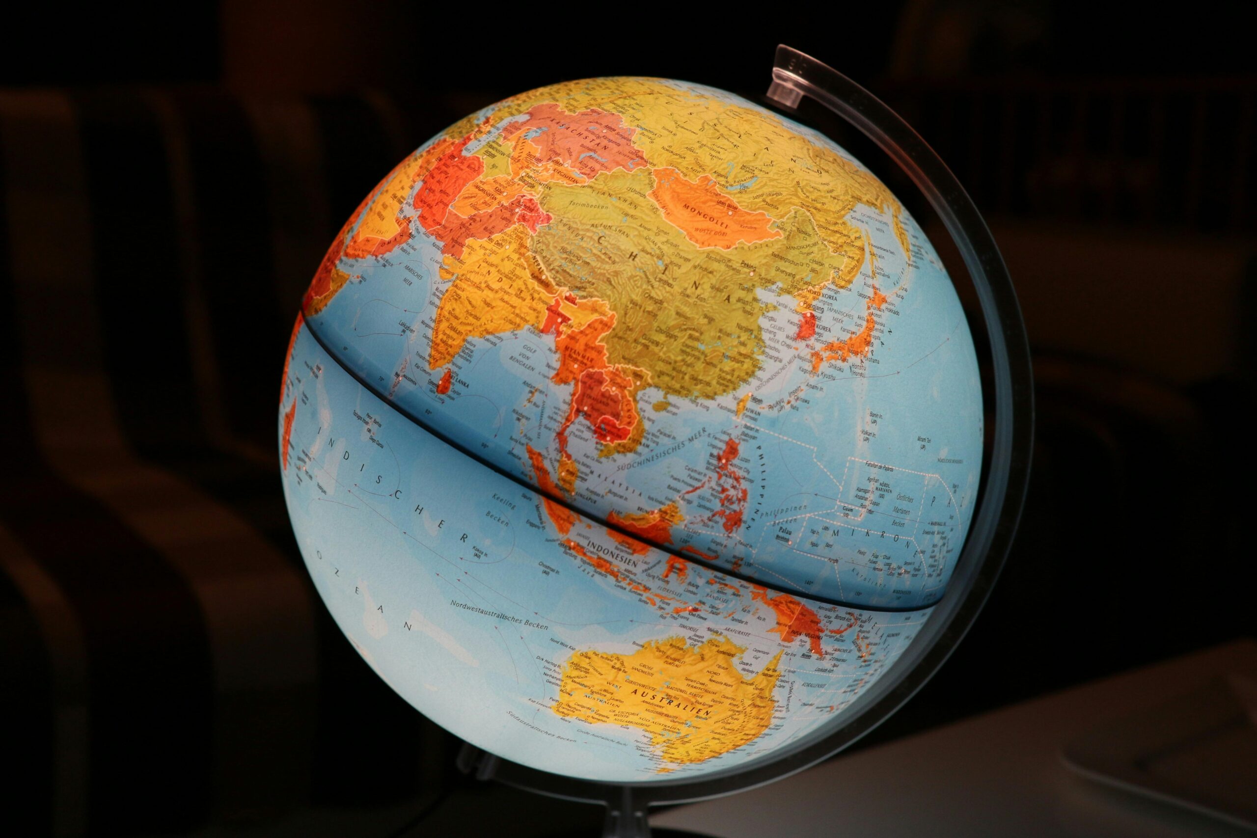 globe in dark